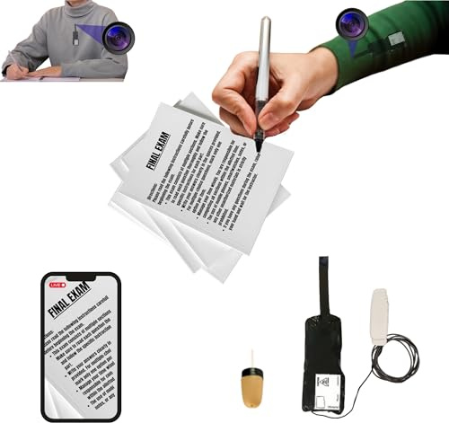 PingaOculto Mini Camera Espion Sans Fil Wifi Cachée avec Oreillette Invisible Examens - Casque de Communication Discrète Copier (Caméra Wifi Pro Batterie Étendue + Oreillette Espion Vip Pro SuperMini)