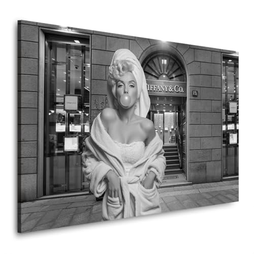 Kunstgestalten24 | Marilyn Monroe Tiffany Bubble Glam Leinwandbild mit Echtholz-Keilrahmen | Leinwand Wandbild Gemälde Kunst Art | Hochwertige Kunstdrucke | XXL Bilder | 60x40cm mit 2cm Rahmentiefe