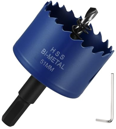 DTGN 2 Bi-Metal Hole Saw 51mm M42 HSS Hole Cutter for Metal Blue | Cutting Tool Good for Thick Stainless Steel/Alloy/Aluminium/Brass/Copper