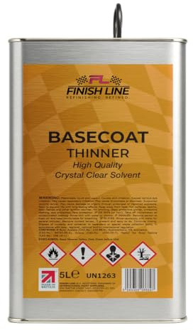 Basecoat Thinner, Professional Automotive Paint Solvent, 5 Litre, Made in Britain, with Rieke Flexible Cap