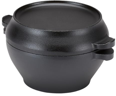Cast Iron Dutch Oven Pot - Heavy-Duty Double Handle Cookware | Heavy Duty Cookware | High-Performance Dutch Pot For Bread Baking | Use For Stews, Roasting & Everyday Kitchen Cooking