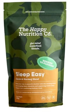 Sleep Easy | Carob Bedtime Drink Powder with Reishi, Ashwagandha & Valerian | Naturally caffeine-free, high-fibre evening drink with prebiotic yacon. Plant-based, with no added sugar or sweeteners.
