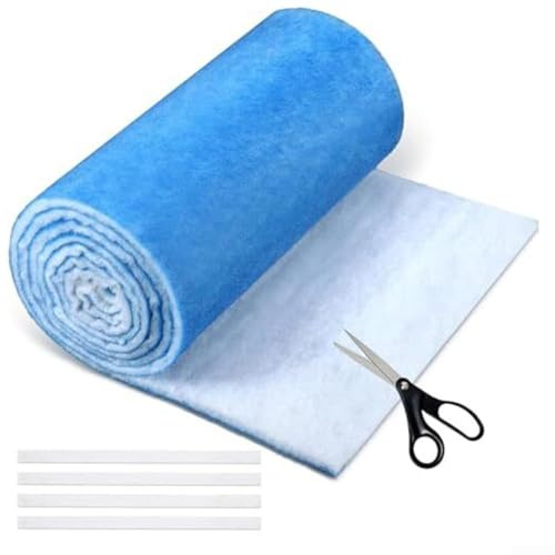 MoSundi Rotolo di filtro dell'aria, 230 x 30 x 1,3 cm, tagliabile, riutilizzabile, elettrostatico, per pavimenti, griglie, soffitti, prese d'aria del forno HVAC