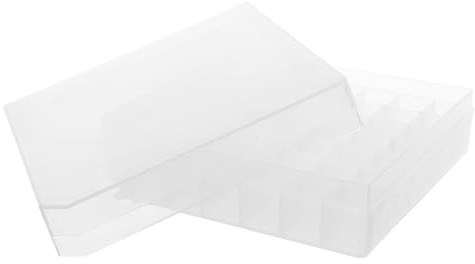 FRCOLOR Contenitore per Microfiale in Plastica con 49 Scomparti, Scatola Trasparente con Coperchio per Oli Essenziali, Organizzatore Stabile e Sigillato per Frigorifero o Laboratorio