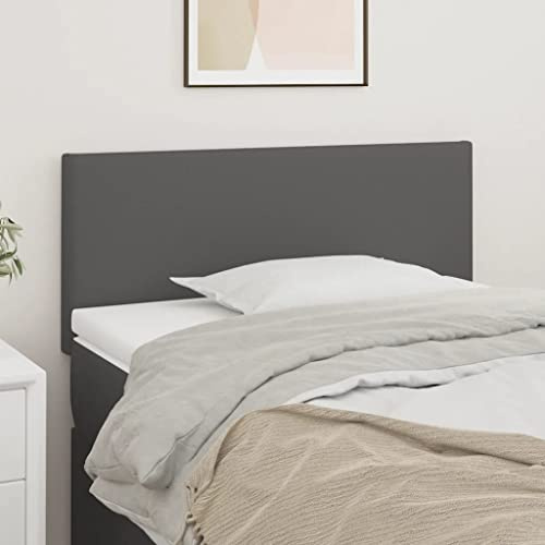 Mandloder Höhenverstellbares Kopfteil Grau für Bett, 80x5x78/88 cm, Robustes Kunstleder-Polster, stilvolles Design, ideal als Wandkissen und Rückenschutz