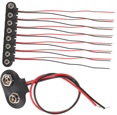 Ipetboom 50 Pezzi Connettori per Batteria da 9 V Filo Morsetti a T Compatti e Leggeri Portabatterie per Apparecchiature Elettroniche e Progetti LED Alta Affidabilità e Facile