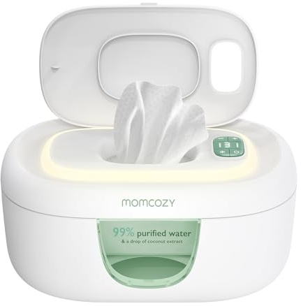 Momcozy Calentador de Toallitas para Bebé, Gran Capacidad con Luz Nocturna