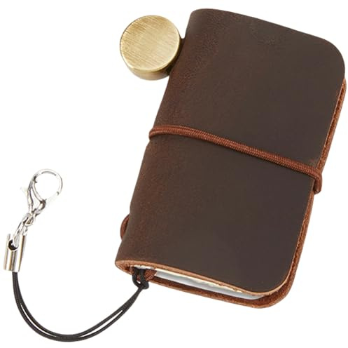 CALFOVERA Handgefertigtes Mini Notizbuch Aus Echtem Leder Tragbar Nachfüllbar Taschenkalender Personalisierbares Reisetagebuch Mit Ledereinband Und Tragegurt Ideal Für Tägliche Reiseberichte Und