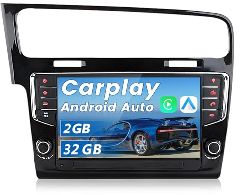 Junsun Android Autoradio für VW Golf 7 / VII (2013-2017) 2GB+32GB | with 9 Zoll Touchscreen, CarPlay, Android Auto, FM Radio, Bluetooth, WLAN, Navigtion, Lenkradsteuerung