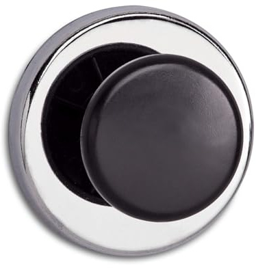 MAUL Magnet mit Haken Silber 12 kg Haftkraft für Werkstatt Büro Küche | zuverlässiger Halt, robuster Stahlkörper, edler Metall-Look, schneller Einsatz, mehr Ordnung an Schlüssel Werkzeuge Deko