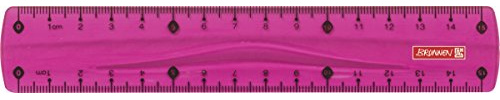 Brunnen 104971526 Lineal (für Schule und Büro Colour code, 15 cm, mit Griffmulde, für Links- und Rechthänder) pink