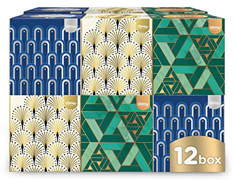 Kleenex Kosmetiktücher-Boxen, Für den täglichen Gebrauch, 3-lagig, Collection Würfel, 12 Boxen á 56 Tücher