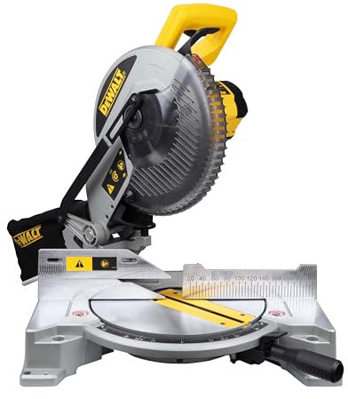 DEWALT DW714 Sierra de inglete compuesta de 1650 W, 10 pulgadas con hoja TCT 80T, eléctrica con cable