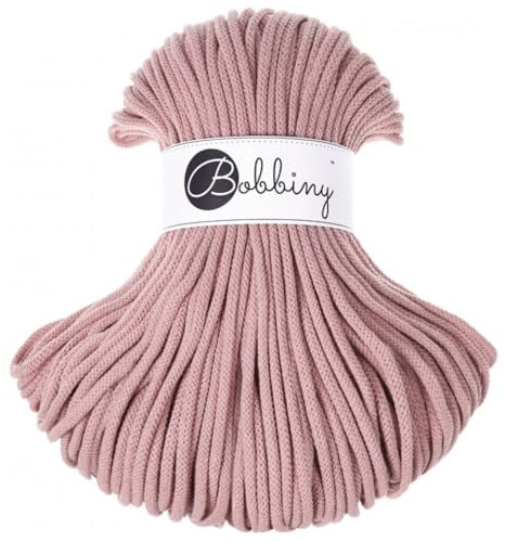 Bobbiny Makramee-Flechtkordel, 5 mm, 100 m, Hellrosa (Blush)