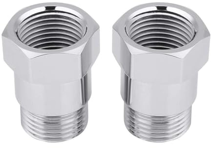 2 Stück M18x1,5 O2 Sensor Verlängerung 32mm, Abgas Sonde Adapter Silber