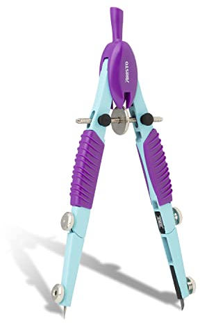 Aristo AR55776-19 TopLine Schnellverstellzirkel (2 patentierte Gelenke, max. Durchmesser der Zeichenkreise 370mm, inkl. Zirkel Ersatzminen) türkis violett