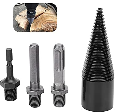 Firewood Drill Bit Kit, 32mm Log Splitter Wood Splitter Drill Bit Firewood Splitter, Log Splitting Cone Driver, for Splitting Wood/Firewood