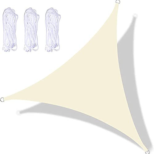 DKLE Gazebo Giardino Telo Vela Triangolare Ombreggiante 4x4x4 m, Tenda A Vela Parasole da Esterno, Vela Parasole Impermeabile con Accessori, per Giardino Piscine Cortile