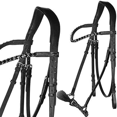 Heinick-Reitsport Trense Soft Hannoveranisch verstellbar Stride Schwarz ~ Glow-Black ~ Vollblut