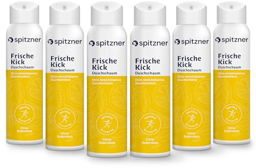 Spitzner Duschschaum Citrus-Ceder 6x50ml Vorteilspack | Wellness-Dusche | sanft reinigender Schaum | dermatologisch getestet, vegan und hautverträglich | ideal nach dem Sport