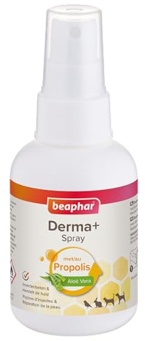 BEAPHAR Spray pour plaies Peaux abîmées & piqûres dinsectes Favorise la réparation de la peau endommagée chez les animaux Au Propolis et à lAloe Vera Pour tous les animaux 75 ml