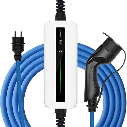 astoneves Typ 2 Ladekabel, Mobile EV Ladegerät Modus 2 10/16A Elektroauto Ladekabel mit Schuko Stecker für IEC 62196-2 Standard Elektrofahrzeug (6m Kabel, 220-240V, Max 3,6kW) (10/16A Display)