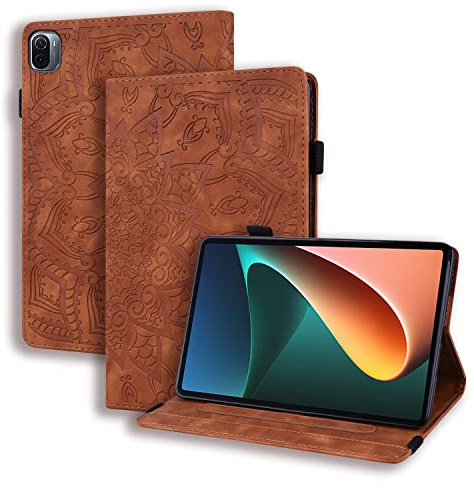 Rostsant Funda Xiaomi Pad 5 Carcasa Stand Ranura para Bolígrafo Función Patrón de Mandala Funda Protectora para Xiaomi Mi Pad 5 / Mi Pad 5 Pro 11 Pulgadas 2021 - Marrón