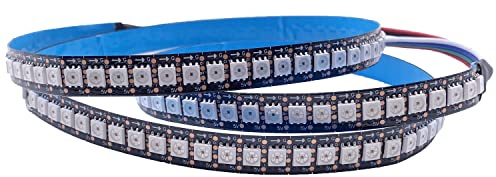 TOPXCDZ APA102 RGB Led Strip Light Similar SK9822 1m 144 LED Data and Clock Separately Individually Addressable Black PCB IP30 DC5V