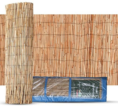 TradeXone Reed bamboo fence screening extra thick garden screening suitable choice for bamboo screening provide an instant solution for outdoor wind and sun protection (1.2m x 4m)