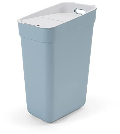 CURVER Ready to Collect 100% Recycled 30L Kitchen Accessories Recycling Lift Top Bin Smoked Grey with Light Grey Lid
