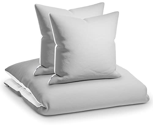 Sleepwise Soft Wonder housse de couette 240 x 220 microfibre Oeko-TEX®, parure de lit 240 x 220 adulte et taie d'oreiller Lavables en Machine, linge de lit et oreillers antistatiques hypoallergéniques