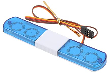 Alomejor RC Auto Alarmlicht, LED Polizei Nachtlichtleiste Blitzlampe für 1/8 1/10 RC Autos (Blau)