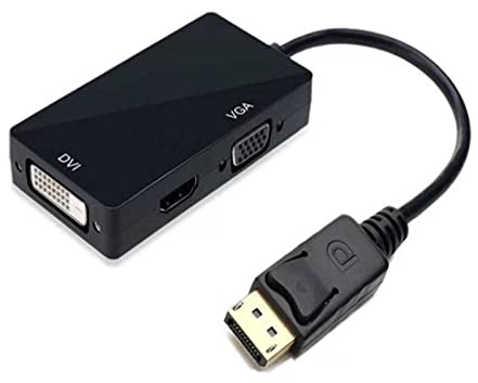 Mini Displayport Adapter, 1920x1080p 60Hz Mini Displayport Converter Mini DP Converter, Stöder HDMI VGA DVI-utgång för Bärbar Dator, TV, Bildskärm (Svart)