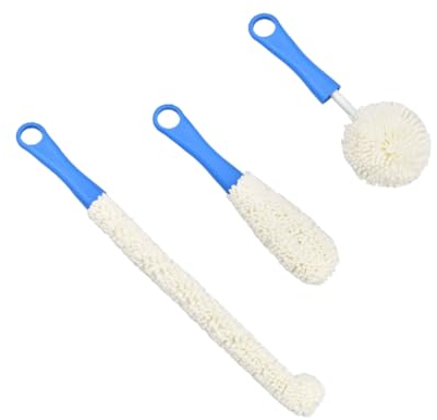 SOLUSTRE 3piezas Cepillos para Limpieza De Botellas Copas y Cafeteras Diseño Flexible y Mango Ligero Apto para Limpieza Casa y Regalos para Amantes del Vino
