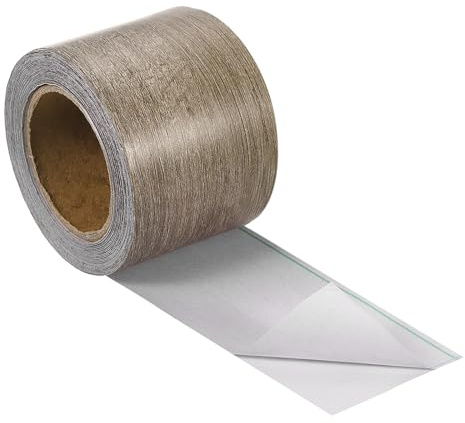 sourcing map Ruban adhésif grain de bois, patch de réparation de grain de bois pour plinthes, portes, réparation de sol, meubles, décoration d'intérieur, chêne gris, 5,1 cm x 10 m