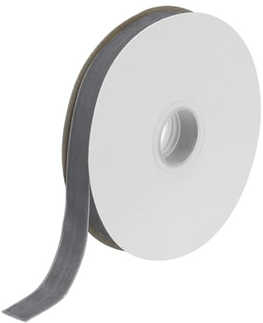 QUARKZMAN 9 Meter Samtband, 1.5cm Weihnachten Velvet Ribbon für Sträuße, DIY Basteln, Geschenkverpackung, Hochzeit Party (Grau)