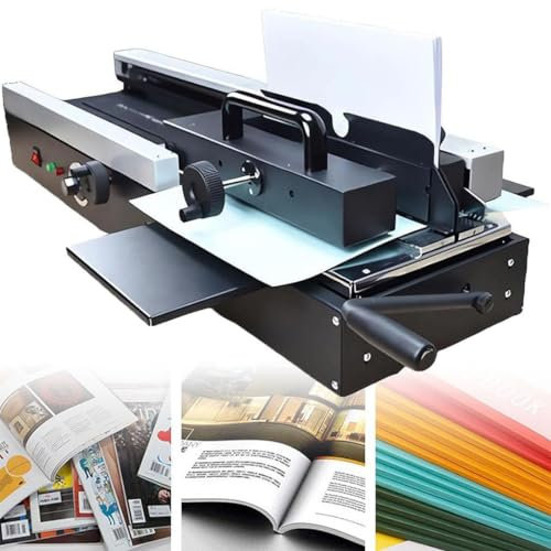 DPDZSW A4-Buchbindemaschine 1200W, 200 Stück/H, Kabelloser Heißklebebinder, Leimstärke 40mm, Leimlänge 32cm, Für Büropapieralben