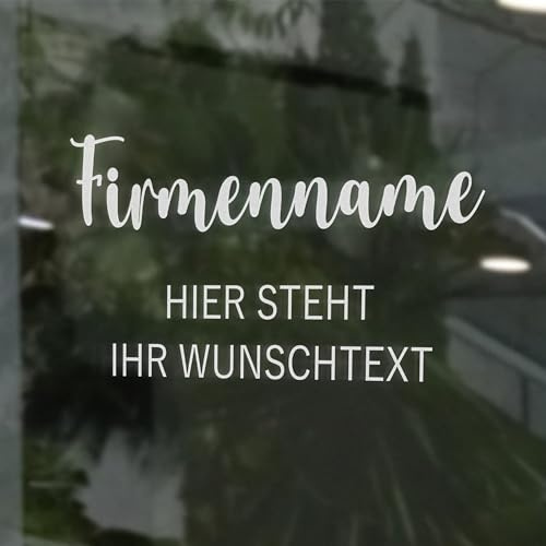 INDIGOS UG - Aufkleber selbst gestalten - Schaufensteraufkleber personalisiert - Firmenname, Wunschtext - 60 cm - Fensterfolie blickdicht - Firma, Einzelhandel, Büro - Schaufensterbeschriftung