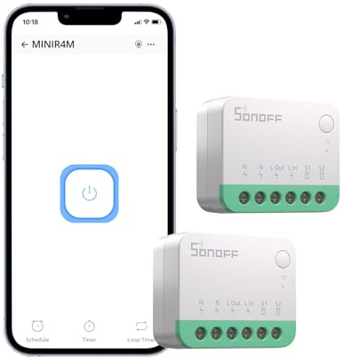 SONOFF Matter Smart Switch, Wifi Mini DIY-Modul, funktioniert mit Apple Home, Alexa & Google Home, 2 PACK, erfordert Neutralleiter