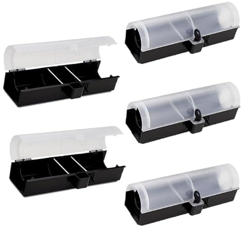satis Köderbox Ratte I Kinder- und Haustiersicher I Effektive Ratten Köderstation für Rattengift, Giftköder I Rattenköderstation, Rattenköderbox Haus, Garten I Maus Mäuse (5er Set)