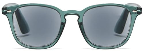 MAGIMODAC Herren Damen Sonnenlesebrille Lesebrille Sonnenschutz Quadratische Blaulichtfilter Lesehilfe getönte Lesebrillen Sonnenbrille mit sehstärke Hellgrün 2,50