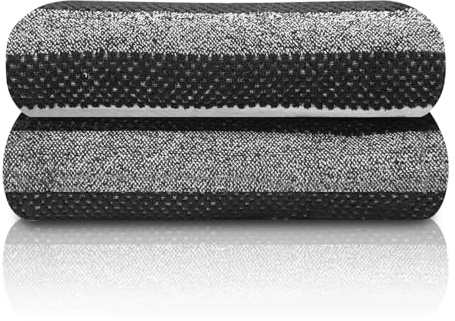 GC GAVENO CAVAILIA Hand Towels | Pack of 2 Royal Stripe Hand Towels For Bathroom | Super Absorbent Fast Drying Hand Towel Egyptian Cotton Towels Set | Spa Gym Guest Towels 50x80 Cm, Charcoal