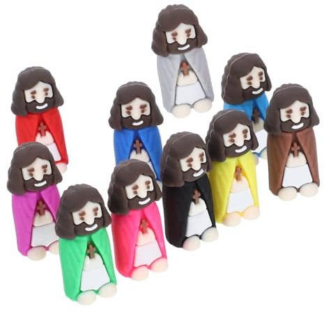 ABOOFAN 10pcs Religiöse Mini Jesus Figuren Home-Office Schreibtisch Miniatur Jesus Statue Groß