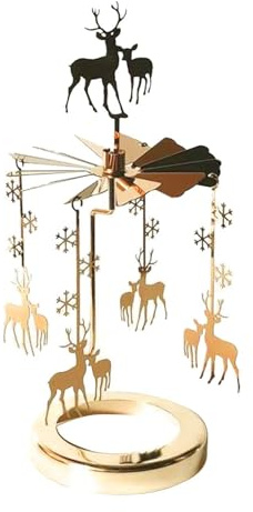 Windlicht Karussell Weihnachten, Windlicht Karussell, Teelichthalter Karussell Rotierend, Teelichtkarussell Weihnachten, Teelicht Karussell, Kreativer Tischbeheizter Drehkerzenhalter Für Heimdekoratio