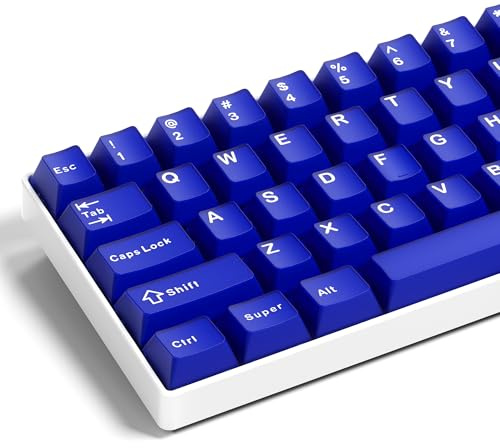GMKWTL XVX Blue Keycaps, Double Shot PBT Keycap Set with Cherry Profile, 121-Keys Jade-Like Keyboard Keycaps Compatibility with ANSI Layout MX Switches Mechanical Keyboard