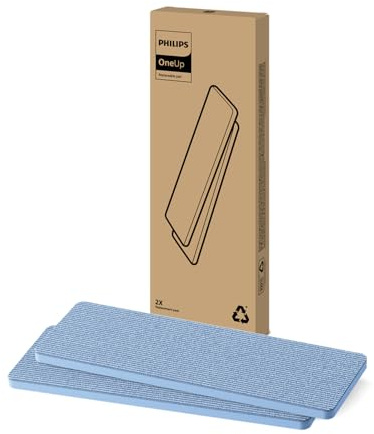 Philips Original OneUp Reinigungspad Doppelpack – Für empfindliche Hartböden, saugt Schmutzwasser auf, gibt Frischwasser ab, bis zu 6 Monate wiederverwendbar, maschinenwaschbar (XV1882/20)