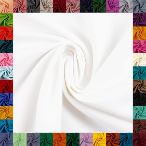 Baumwollstoff HEIDE, Swafing, 42 Uni-Farben, einfarbig, 100% Baumwolle, Coupons, Oeko-TEX Standard 100 (weiß, 0,5 m)
