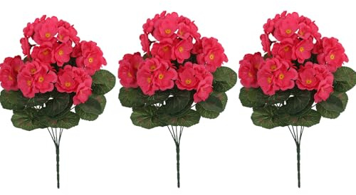 Künstliche Blumen, 3 Bündel Künstliche Geranien Seidenblumen Im Freien Und Innen, Seidenblumen, Künstlich-e Geranien UV-beständige, Heimdekoration, Faux Geranie Blumen Dekoration Für Hochzeit, Draußen