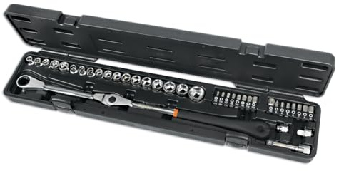 BETA 1477/C38 - Kit de llave de carraca ajustable con dados rebajados para tensores de correa y componentes del motor