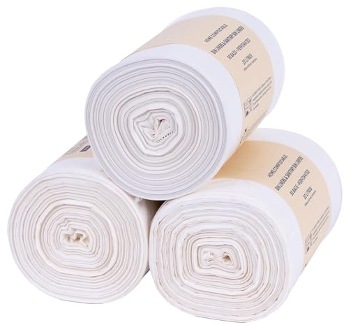 Pro-kleen Sanitary Bin Liner Bags, 150 Biodegradable Hygienic Compostable Trash Rubbish Disposal Bags for 20L Sani or Kitchen Waste Bins For Bathroom, Office, Swing Pedal Bins, Compostable (3 Rolls)